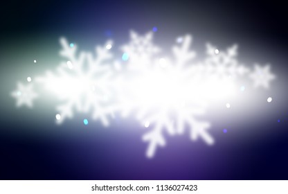Dark Blue, Green vector cover with beautiful snowflakes. Glitter abstract illustration with crystals of ice. The template can be used as a new year background.