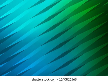 Dark Blue, Green vector cover with long lines. Modern geometrical abstract illustration with staves. Smart design for your business advert.