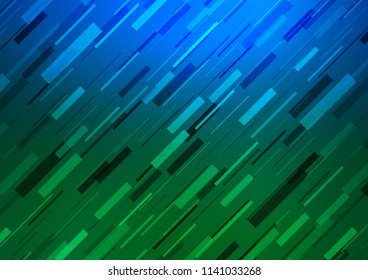 Dark Blue, Green vector cover with long lines. Blurred decorative design in simple style with lines. The pattern can be used for busines ad, booklets, leaflets