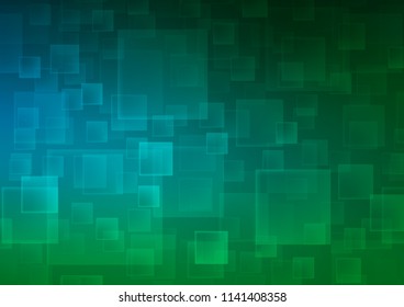 Dark Blue, Green vector cover in polygonal style. Modern abstract illustration with colorful rectangles. Best design for your ad, poster, banner.
