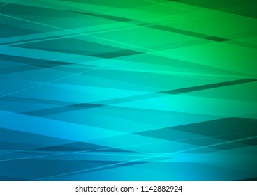 Dark Blue, Green vector cover with long lines. Decorative shining illustration with lines on abstract template. The pattern can be used for busines ad, booklets, leaflets