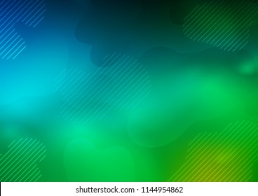 Dark Blue, Green vector cover with long lines. Blurred decorative design in simple style with lines. Best design for your ad, poster, banner.