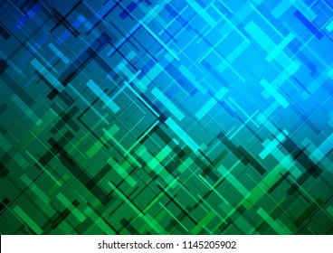 Dark Blue, Green vector cover with long lines. Decorative shining illustration with lines on abstract template. Smart design for your business advert.