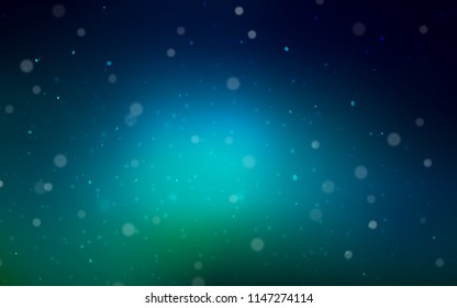 Dark Blue, Green vector cover with beautiful snowflakes. Blurred decorative design in xmas style with snow. The pattern can be used for new year leaflets.