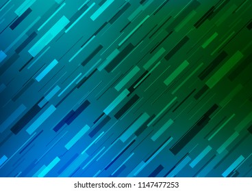 Dark Blue, Green vector cover with long lines. Decorative shining illustration with lines on abstract template. The template can be used as a background.