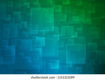 Dark Blue, Green vector cover in polygonal style. Beautiful illustration with rectangles and squares. Modern template for your landing page.