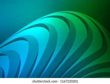 Dark Blue, Green vector cover with long lines. Decorative shining illustration with lines on abstract template. Best design for your ad, poster, banner.