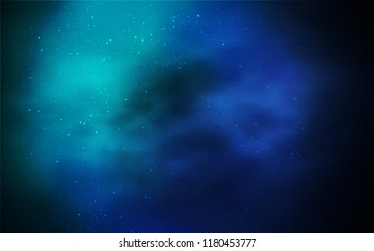 Dark Blue, Green vector cover with astronomical stars. Modern abstract illustration with Big Dipper stars. Smart design for your business advert.