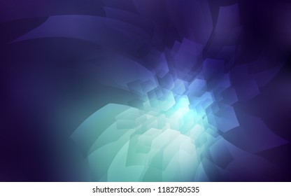 Dark Blue, Green vector cover with set of hexagons. Design in abstract style with hexagons. New template for your brand book.