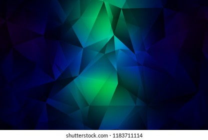 Dark Blue, Green vector cover in polygonal style. Modern abstract illustration with colorful triangles. Modern template for your landing page.