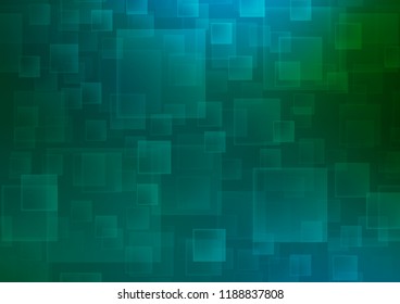 Dark Blue, Green vector cover in polygonal style. Abstract gradient illustration with rectangles. The template can be used as a background.