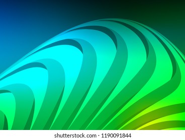 Dark Blue, Green vector cover with long lines. Decorative shining illustration with lines on abstract template. The pattern can be used for websites.