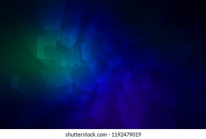 Dark Blue, Green vector cover with set of hexagons. Glitter abstract illustration in hexagonal style. Pattern can for your ad, booklets.