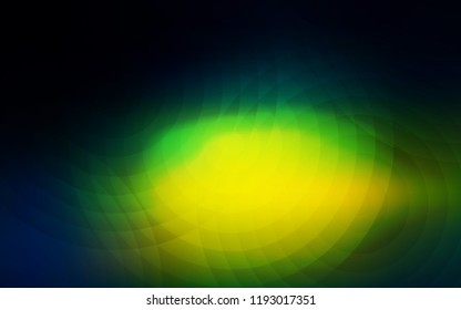 Dark Blue, Green vector cover with spots. Blurred bubbles on abstract background with colorful gradient. Pattern can be used for futuristic ad, booklets.