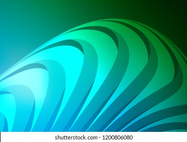 Dark Blue, Green vector cover with long lines. Glitter abstract illustration with colored sticks. The template can be used as a background.