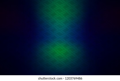 Dark Blue, Green vector cover in polygonal style. Decorative design in abstract style with rectangles. Pattern for busines ad, booklets, leaflets