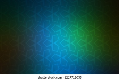 Dark Blue, Green vector cover in polygonal style. Illustration with set of colorful rectangles. Pattern for commercials.