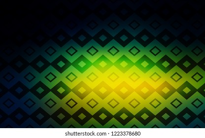 Dark Blue, Green vector cover in polygonal style. Abstract gradient illustration with rectangles. Pattern can be used for websites.