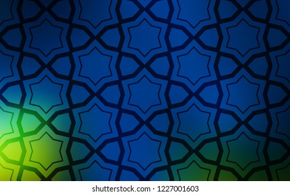 Dark Blue, Green vector cover with small and big stars. Glitter abstract illustration with colored stars. Pattern for wrapping gifts.