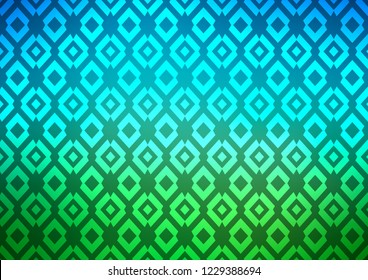 Dark Blue, Green vector cover in polygonal style. Rectangles on abstract background with colorful gradient. Modern template for your landing page.