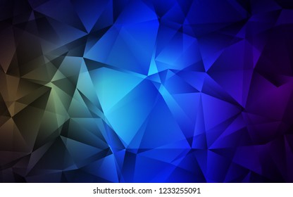 Dark Blue, Green vector cover in polygonal style. Abstract gradient illustration with triangles. Smart design for your business advert.