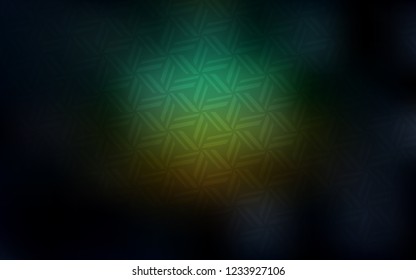 Dark Blue, Green vector cover with polygonal style. Abstract gradient illustration with triangles. Pattern can be used for websites.