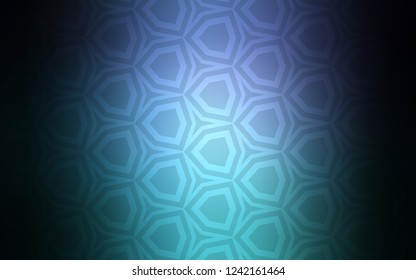 Dark Blue, Green vector cover with set of hexagons. Blur background with colorful hexagons. Pattern for your ad, booklets.