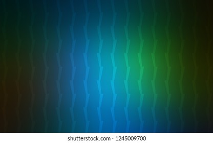 Dark Blue, Green vector cover with stright stripes. Glitter abstract illustration with colored sticks. Template for your beautiful backgrounds.