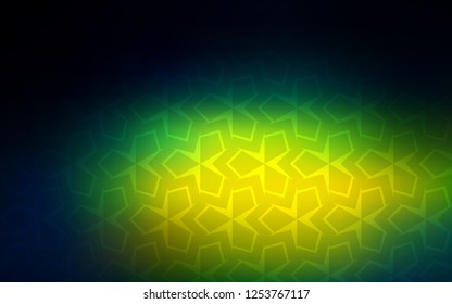 Dark Blue, Green vector cover in polygonal style. Modern abstract illustration with colorful rectangles. Modern template for your landing page.