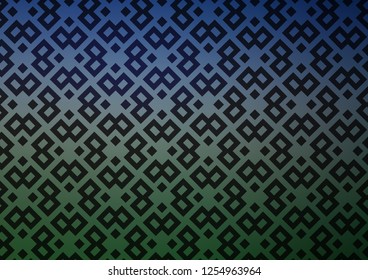 Dark Blue, Green vector cover in polygonal style. Glitter abstract illustration with rectangular shapes. Best design for your ad, poster, banner.