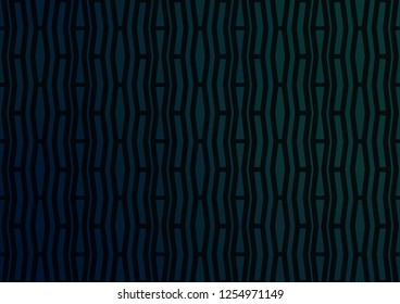 Dark Blue, Green vector cover with long lines. Lines on blurred abstract background with gradient. The pattern can be used for busines ad, booklets, leaflets