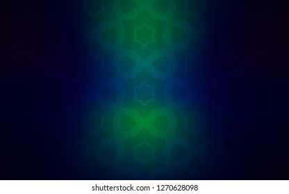 Dark Blue, Green vector cover with small and big stars. Decorative illustration with stars on abstract template. Smart design for your business advert.