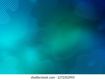 Dark Blue, Green vector cover with long lines. Shining colored illustration with narrow lines. The pattern can be used for websites.