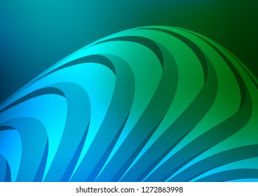 Dark Blue, Green vector cover with long lines. Lines on blurred abstract background with gradient. Best design for your ad, poster, banner.