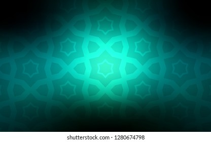 Dark Blue, Green vector cover with small and big stars. Stars on blurred abstract background with gradient. Pattern for new year ad, booklets.