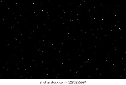 Dark Blue, Green vector cover with small and big stars. Glitter abstract illustration with colored stars. The pattern can be used for new year ad, booklets.