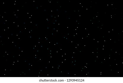 Dark Blue, Green vector cover with small and big stars. Stars on blurred abstract background with gradient. Smart design for your business advert.
