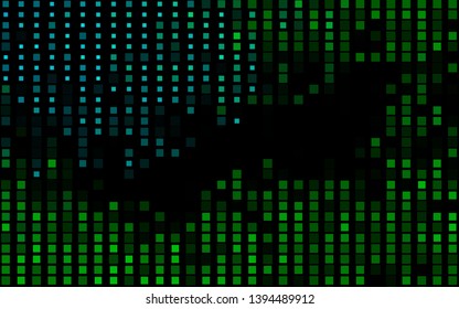 Dark Blue, Green vector cover in polygonal style. Illustration with set of colorful rectangles. Best design for your ad, poster, banner.