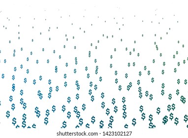 Dark Blue, Green vector cover with Dollar signs. Shining colored illustration with USD signs. Template for ads of markets, loans.