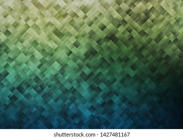 Dark Blue, Green vector cover in polygonal style. Illustration with set of colorful rectangles. Pattern can be used for websites.