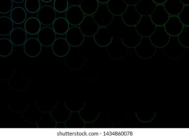 Dark Blue, Green vector cover with spots. Blurred decorative design in abstract style with bubbles. Template for your brand book.
