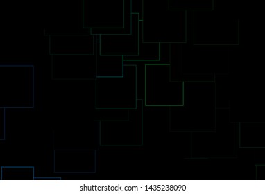 Dark Blue, Green vector cover in polygonal style. Glitter abstract illustration with rectangular shapes. Pattern for commercials.