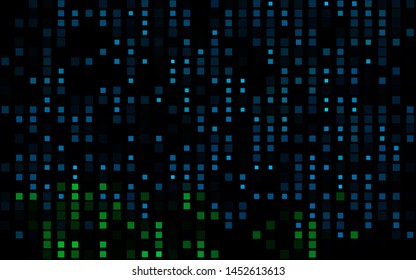 Dark Blue, Green vector cover in polygonal style. Beautiful illustration with rectangles and squares. Best design for your ad, poster, banner.