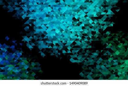 Dark Blue, Green vector cover in polygonal style. Modern abstract illustration with colorful triangles. Pattern can be used for websites.