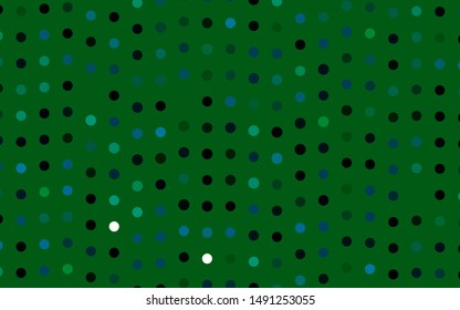 Dark Blue, Green vector cover with spots. Abstract illustration with colored bubbles in nature style. Pattern for ads, booklets.