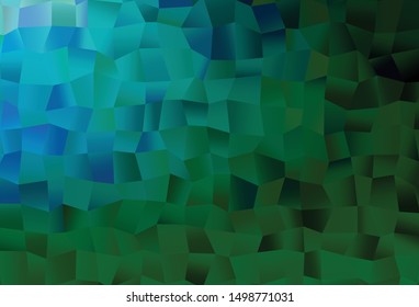 Dark Blue, Green vector cover with polygonal style. Modern abstract illustration with colorful rectangles. Best design for your ad, poster, banner.