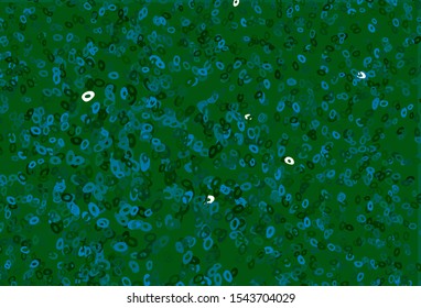 Dark Blue, Green vector cover with spots. Illustration with set of shining colorful abstract circles. Design for posters, banners.