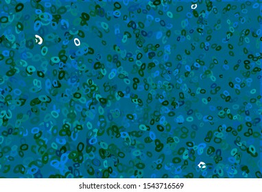 Dark Blue, Green vector cover with spots. Blurred decorative design in abstract style with bubbles. Pattern for beautiful websites.