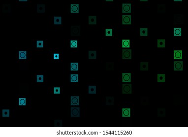 Dark Blue, Green vector cover in polygonal, circular style. Beautiful illustration with colorful gradient rectangles, circles. Smart design for your business advert.