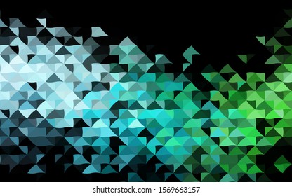 Dark Blue, Green vector cover in polygonal style. Beautiful illustration with triangles in nature style. Pattern can be used for websites.